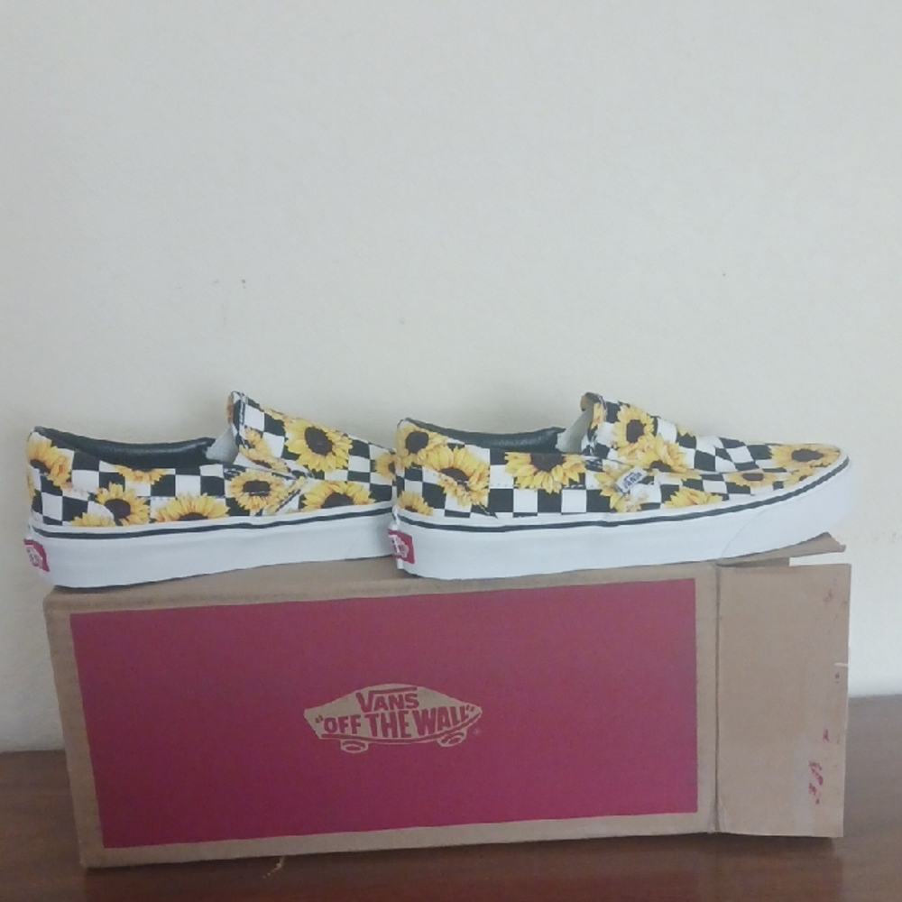 Vans Sunflower Checkered Slip-Ons
